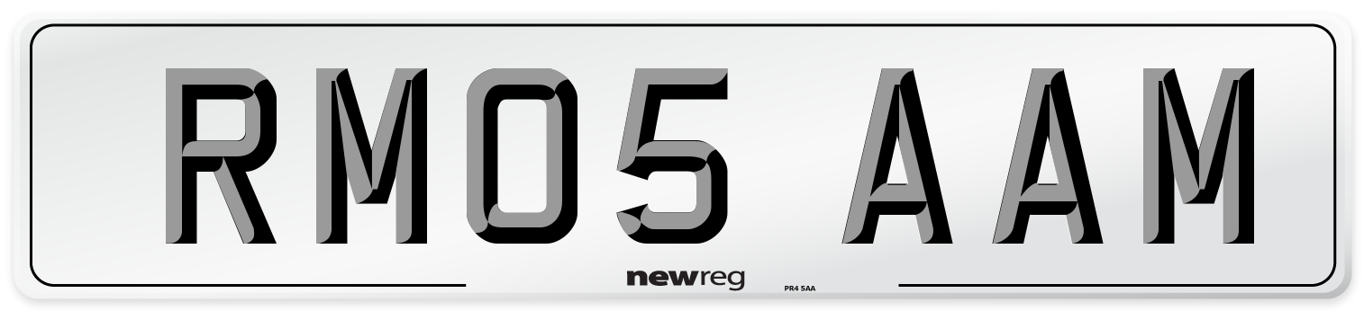 RM05 AAM Number Plate from New Reg